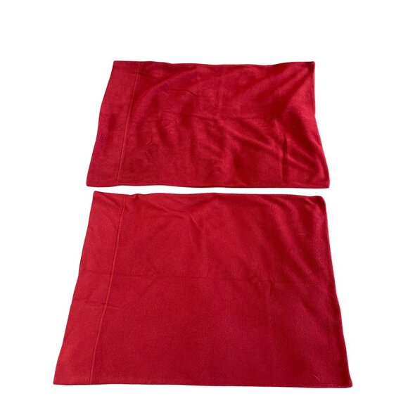 Polar Fleece Genuine Original Red Pillowcases Standard Size Set Of 2 Soft & Warm - Picture 5 of 5